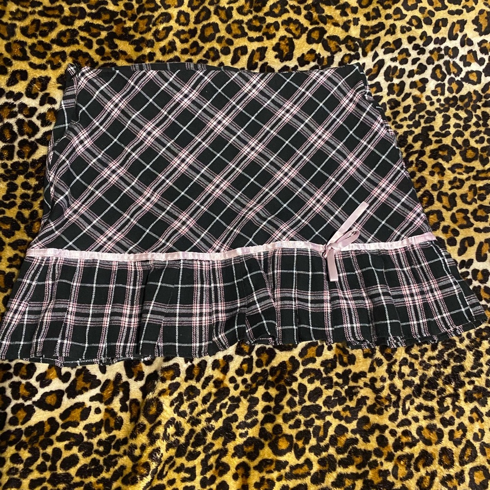 Plaid Black and Pink Women's Skirt